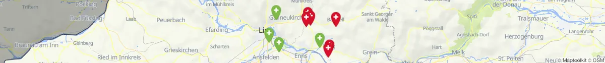 Kartenansicht für Apotheken-Notdienste in der Nähe von Tragwein (Freistadt, Oberösterreich)